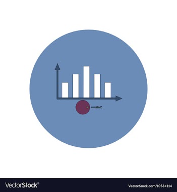 In flat design of column chart vector image