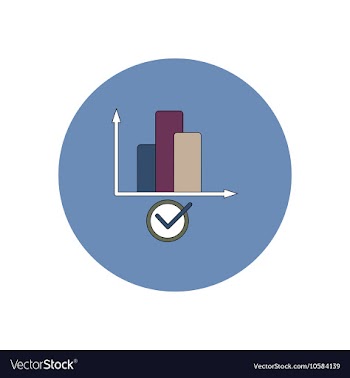 In flat design of column chart vector image