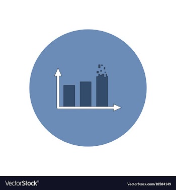 In flat design of column chart vector image