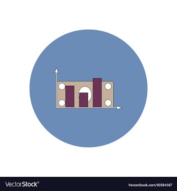 In flat design of column chart vector image