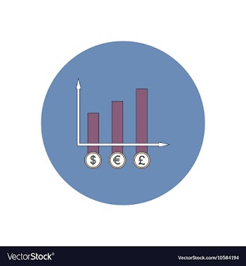 In flat design of column chart vector image