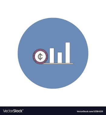 In flat design of column chart vector image