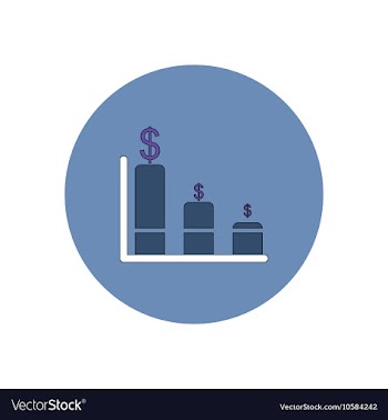In flat design of column chart vector image