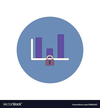 In flat design of column chart vector image