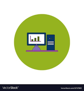 In flat design of column chart vector image