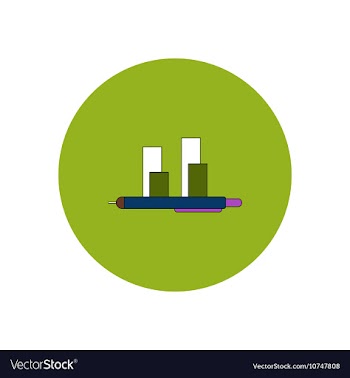 In flat design of column chart vector image
