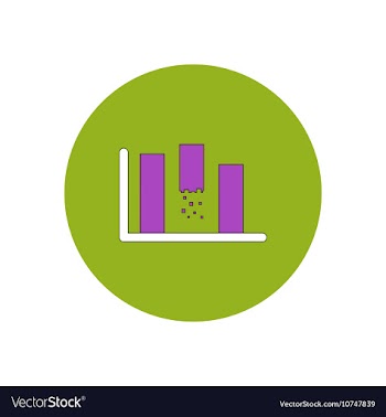 In flat design of column chart vector image