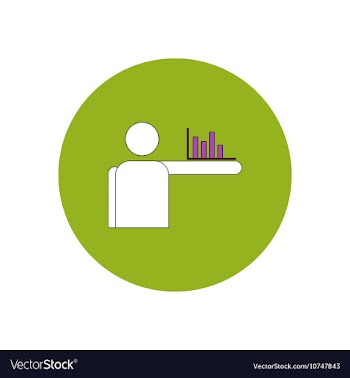 In flat design of column chart vector image