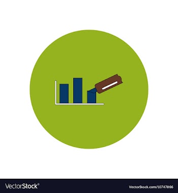 In flat design of column chart vector image