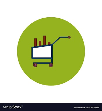 In flat design of column chart vector image