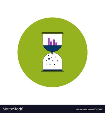 In flat design of column chart vector image