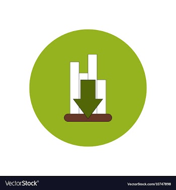 In flat design of column chart vector image