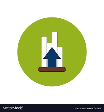 In flat design of column chart vector image