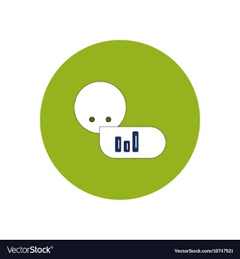 In flat design of column chart vector image