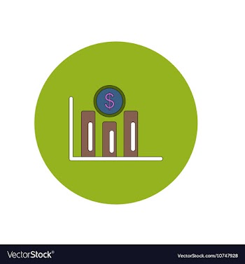 In flat design of column chart vector image