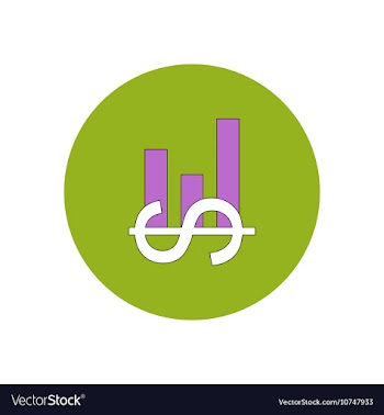 In flat design of column chart vector image