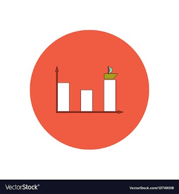 In flat design of column chart vector image
