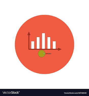 In flat design of column chart vector image