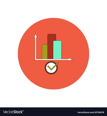 In flat design of column chart vector image