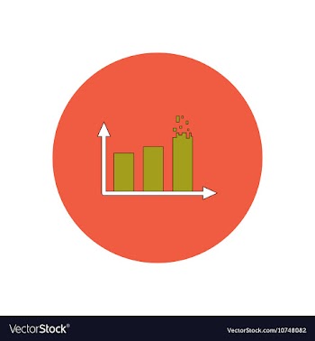 In flat design of column chart vector image