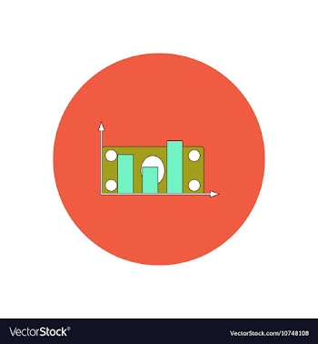 In flat design of column chart vector image