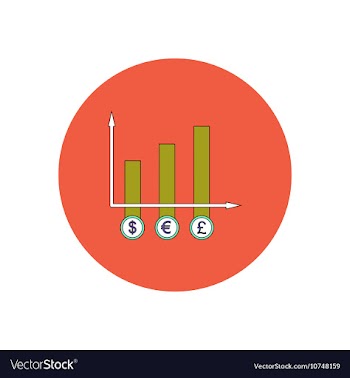 In flat design of column chart vector image
