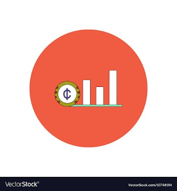In flat design of column chart vector image
