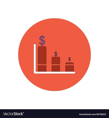 In flat design of column chart vector image