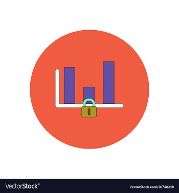 In flat design of column chart vector image