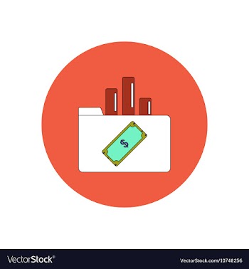 In flat design of column chart vector image