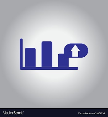 In flat design of column chart vector image