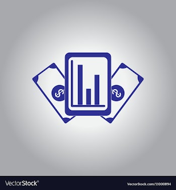 In flat design of column chart vector image