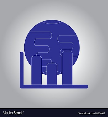 In flat design of column chart vector image