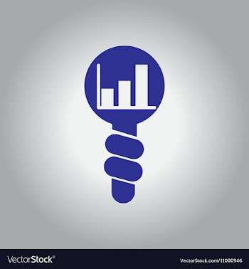 In flat design of column chart vector image