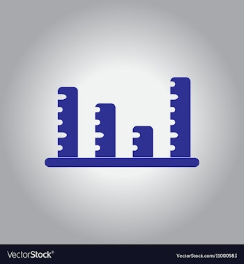 In flat design of column chart vector image