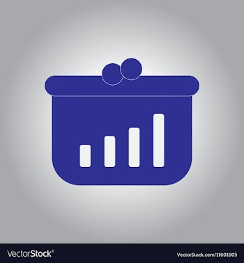 In flat design of column chart vector image