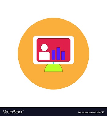 In flat design of column chart vector image