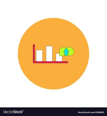 In flat design of column chart vector image