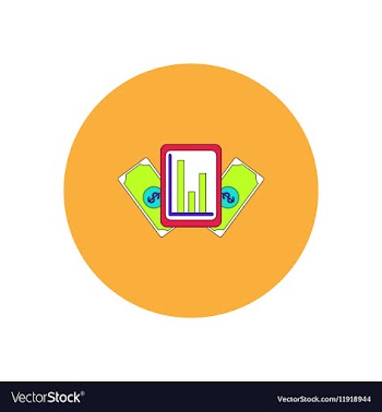 In flat design of column chart vector image