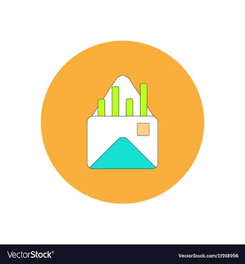 In flat design of column chart vector image