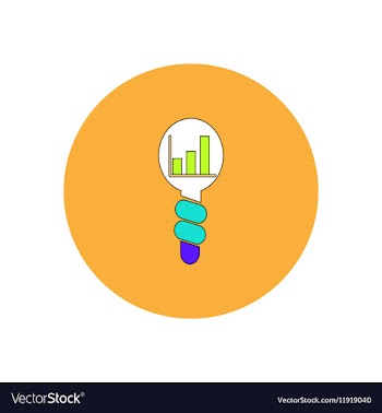 In flat design of column chart vector image