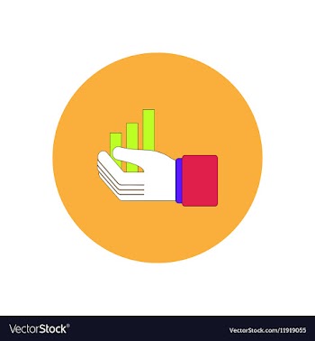 In flat design of column chart vector image