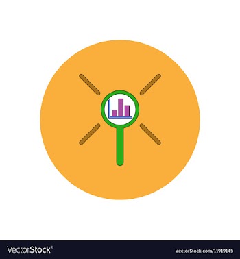 In flat design of column chart vector image