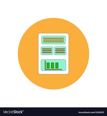 In flat design of column chart vector image