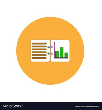In flat design of column chart vector image