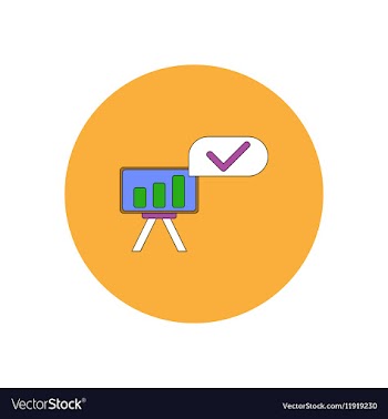 In flat design of column chart vector image