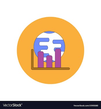 In flat design of column chart vector image
