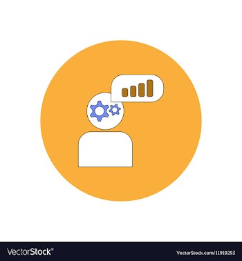 In flat design of column chart vector image