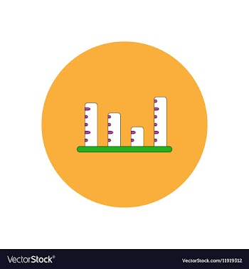 In flat design of column chart vector image