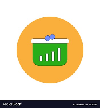 In flat design of column chart vector image